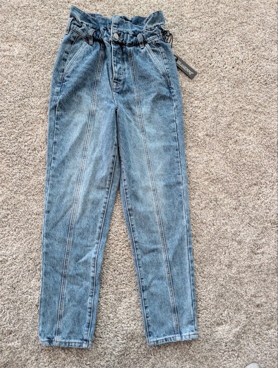 Blank NYC Denim - NWT BLANKNYC Don't Cross Me Paperbag Waist High Rise Seam Straight Jeans 25